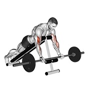 Curl inclinado prono con barra
