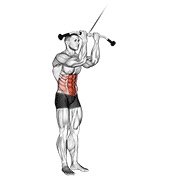 Abdominales de pie en polea