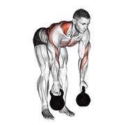 Remo alterno con kettlebell