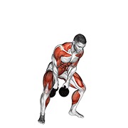 Cargada a dos brazos con kettlebell