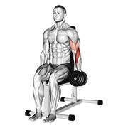 Curl martillo a un brazo sentado con mancuernas