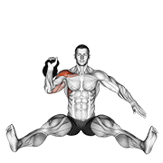 Press sentado con kettlebell