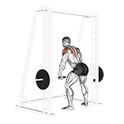 Remo para deltoides posterior en máquina Smith