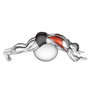 Estiramiento lumbar en pelota de estabilidad