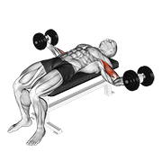 Curl acostado amplio con mancuernas