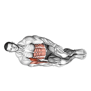 Curl de bíceps acostado lateral con peso corporal